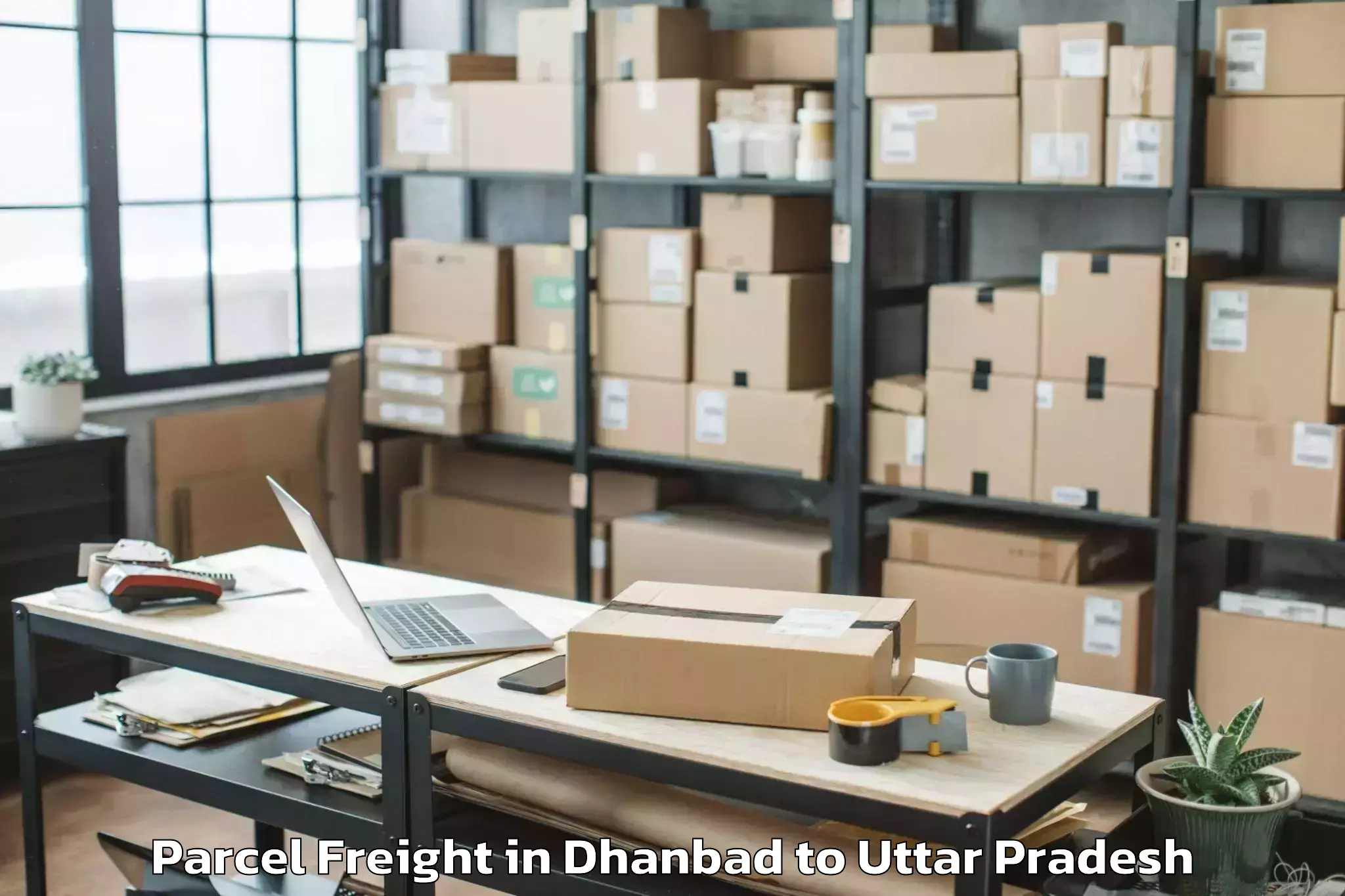 Easy Dhanbad to Tahrauli Parcel Freight Booking